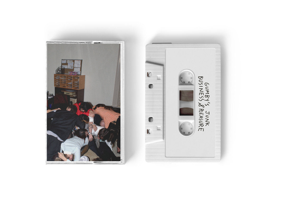 Cease & Desist Records Gumby's Junk cassette tape titled Business and Pleasure, featuring colorful cassette design.