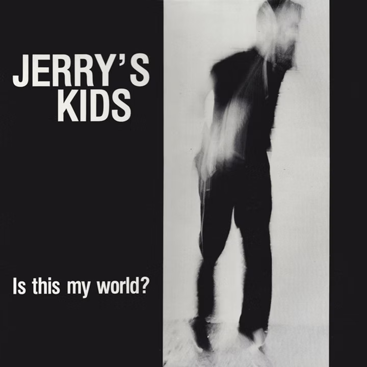 Cease & Desist Records vinyl LP of Jerry's Kids "Is This My World?" featuring album cover art on a 12-inch record.