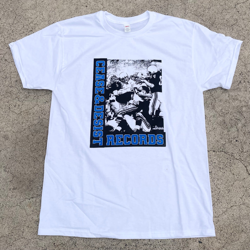 Black C&D Records T-shirt featuring the Cease & Desist Records logo and design, displayed on a plain background.