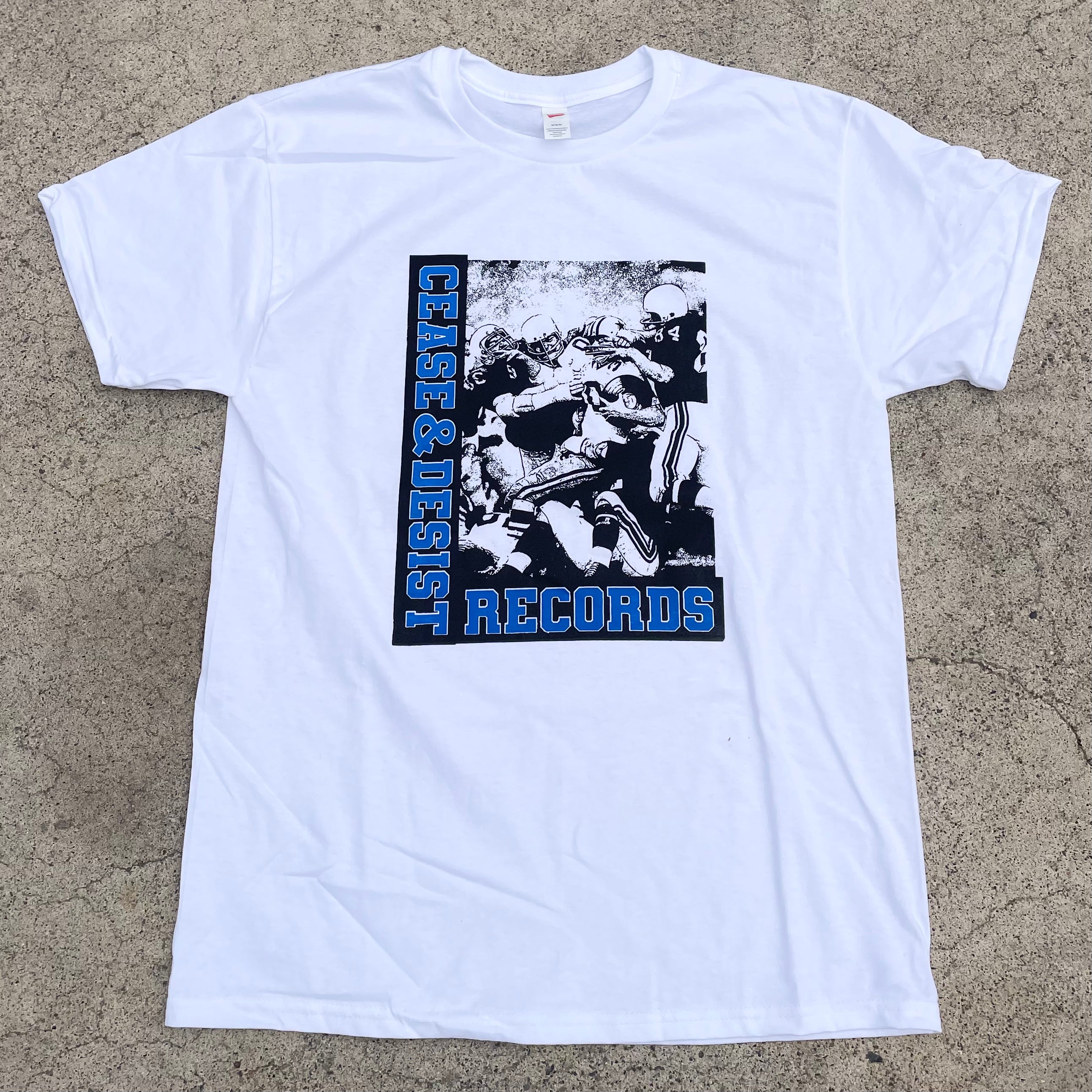 Black C&D Records T-shirt featuring the Cease & Desist Records logo and design, displayed on a plain background.