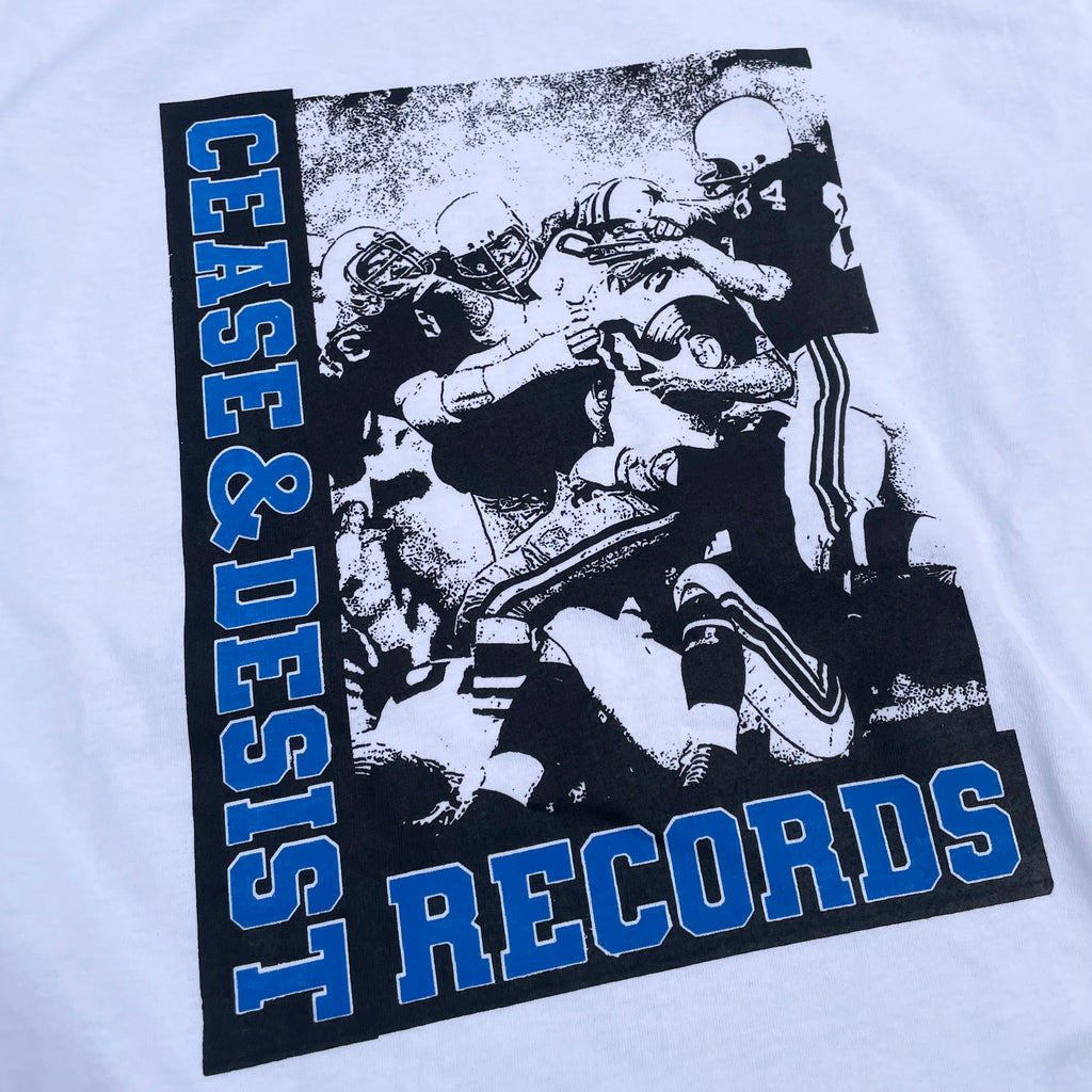 Cease & Desist Records C&D Records T-shirt featuring a graphic design on a black cotton shirt.