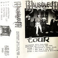 Cease & Desist Records Mausoleum-Moxie Demo 2026 Tour cassette tape with album artwork and clear case.
