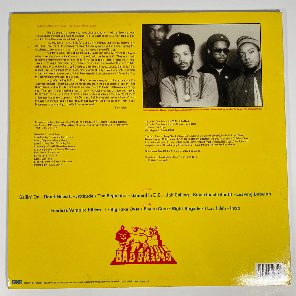 USED: Bad Brains- Banned in DC 12" LP RE - Cease & Desist Records