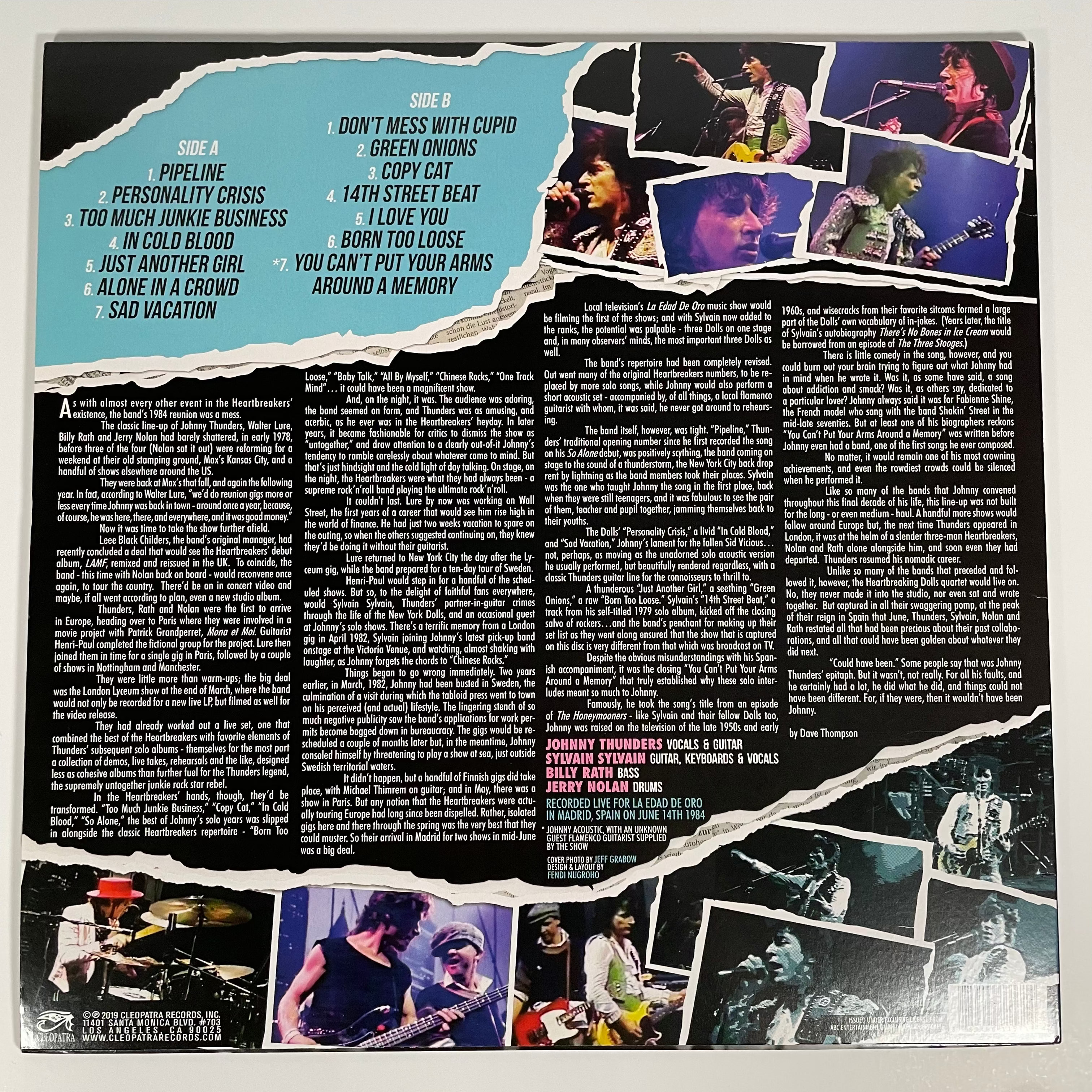 USED: Johnny Thunders-Madrid Memory 12" LP 2019 - Cease & Desist Records