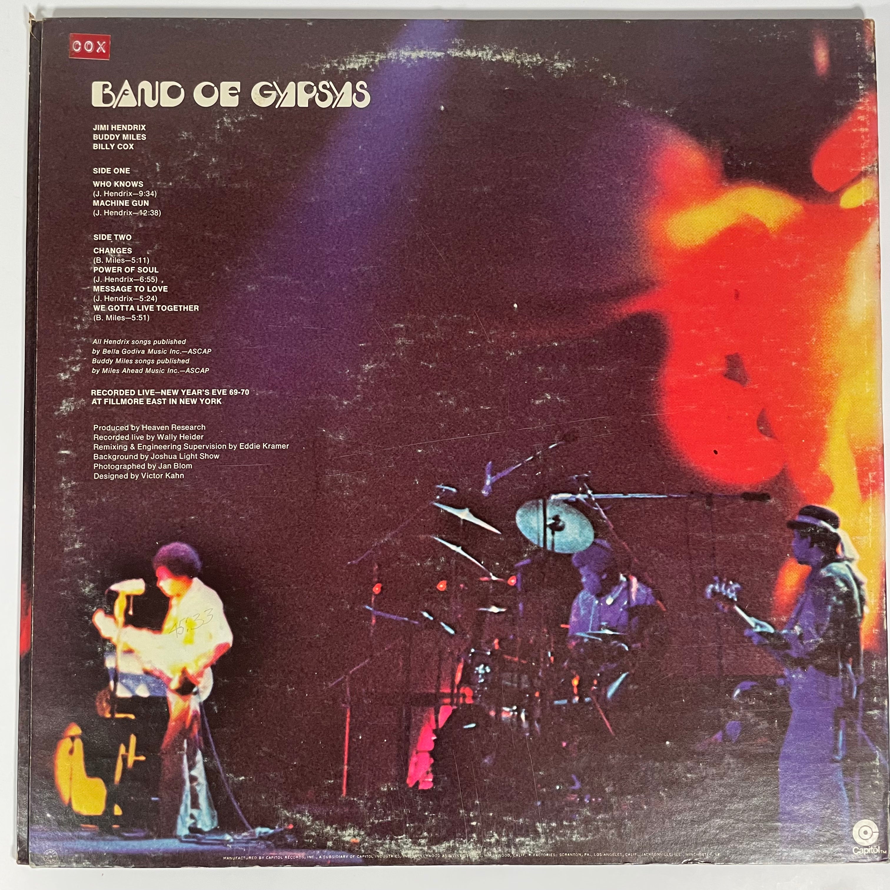 USED: Jimi Hendrix- Band of Gypsys gatefold 12" LP 1970 - Cease & Desist Records