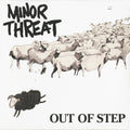 Colorful vinyl LP of Minor Threat's Out of Step 12-inch album by Cease & Desist Records, featuring the album cover art.