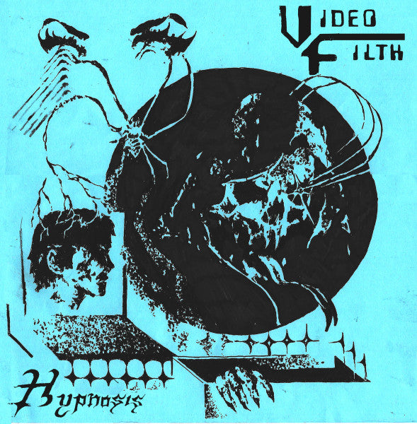 Vinyl record of Video Filth Hypnosis 7-inch EP by Cease & Desist Records, featuring colorful album artwork.