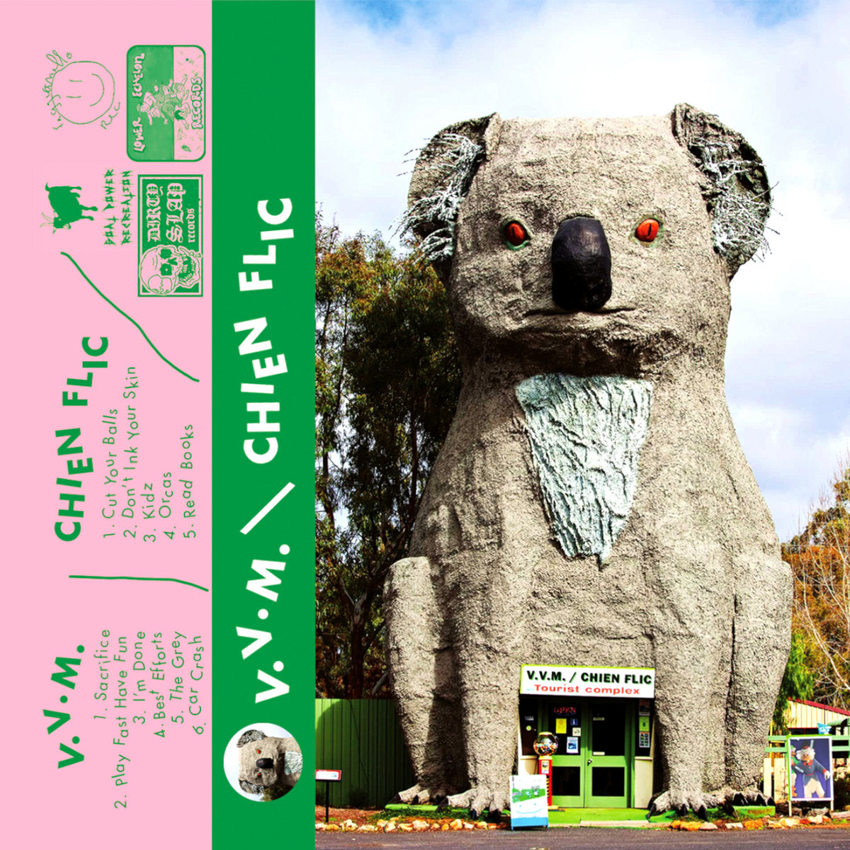 Chien Flic + V.V.M.- Split Tourist Complex SPLIT CASSETTE NEW - Cease & Desist Records