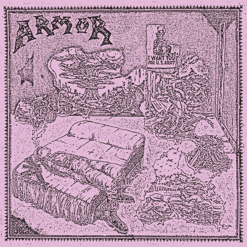 12-inch vinyl record titled "Afraid of What's to Come" by Armor, released on Cease & Desist Records, with colorful album cover art.