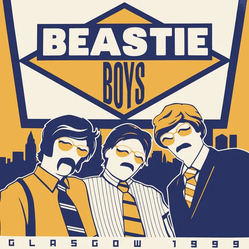 Beastie Boys Glasgow 1999 vinyl 12-inch record on Cease & Desist Records, featuring colorful album art.
