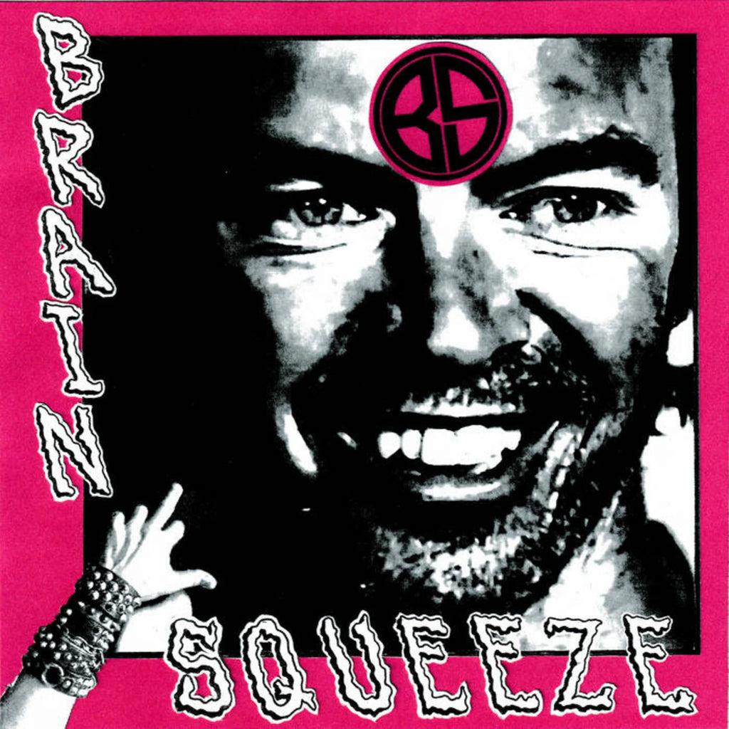 Vinyl record titled Brain Squeeze / The Death Sentence split 7-inch by Cease & Desist Records, featuring band logos on the cover.