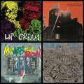 Milky clear 12-inch vinyl LP of Lip Cream's Thrash Til Death by Cease & Desist Records, featuring album artwork on the cover.